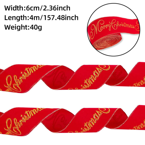 Christmas Ribbon Hanging Christmas Tree Decorations Polyester
