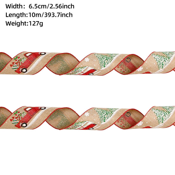 Christmas Ribbon Ornaments Cloth Material Pine Cone Snowflake Style
