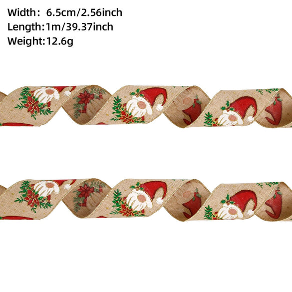 Christmas Ribbon Ornaments Cloth Material Pine Cone Snowflake Style