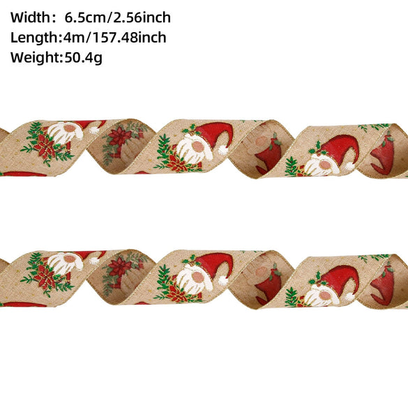Christmas Ribbon Ornaments Cloth Material Pine Cone Snowflake Style