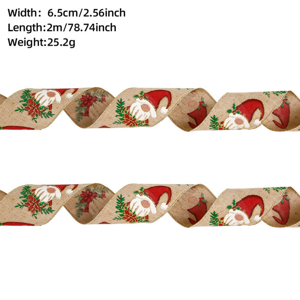 Christmas Ribbon Ornaments Cloth Material Pine Cone Snowflake Style