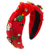 Christmas Series Cloth Hairband With Diamond Design And Festival Elements For Women