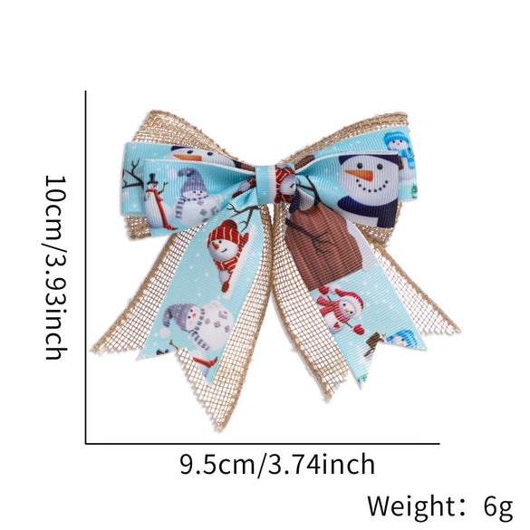 Christmas Small Double Layer Bow Gift Box Decoration Plaid Bow
