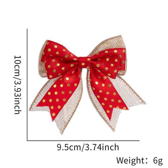 Christmas Small Double Layer Bow Gift Box Decoration Plaid Bow