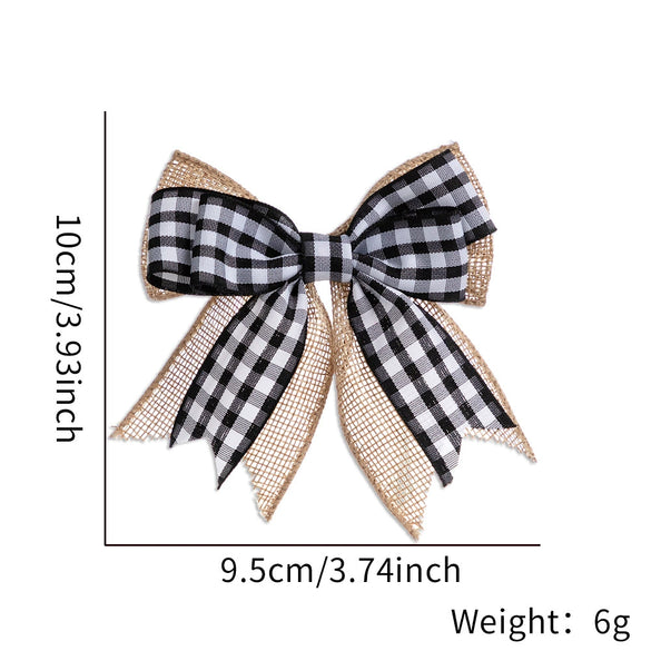 Christmas Small Double Layer Bow Gift Box Decoration Plaid Bow