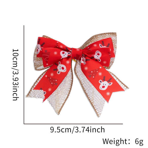 Christmas Small Double Layer Bow Gift Box Decoration Plaid Bow