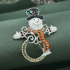 Christmas Snowman Brooch With Diamond Accents Cartoon Alloy Holiday Jewelry Accessory Unisex Festive Decoration Wholesale
