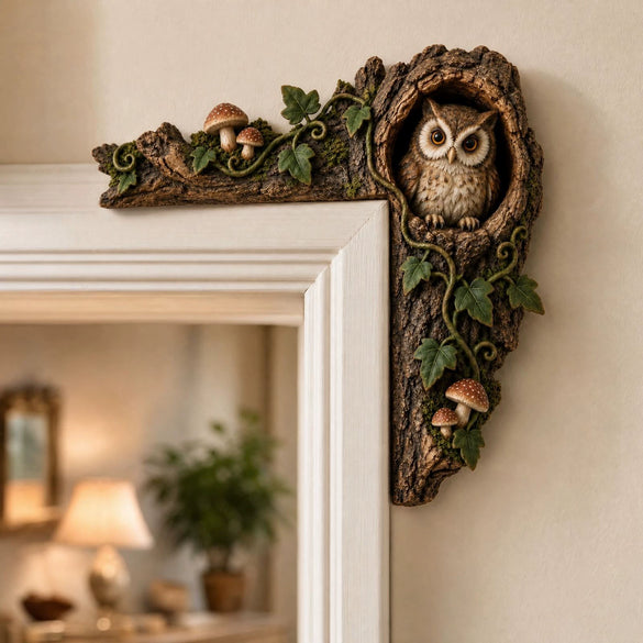 Christmas Snowman Door Frame Hanging Decoration Printed Boxwood Cartoon Ornament With Snowflakes And Pine Needle Details