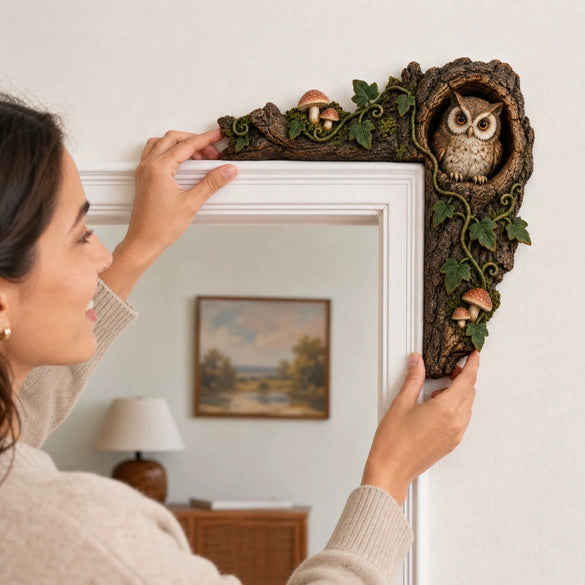 Christmas Snowman Door Frame Hanging Decoration Printed Boxwood Cartoon Ornament With Snowflakes And Pine Needle Details