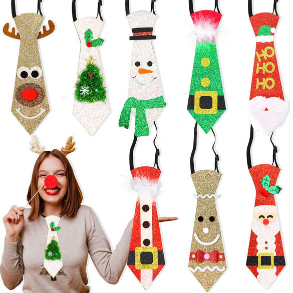 Christmas Tie With Cartoon Santa Elk Christmas Tree Snowman For Children As Party Costume Accessories And Gift