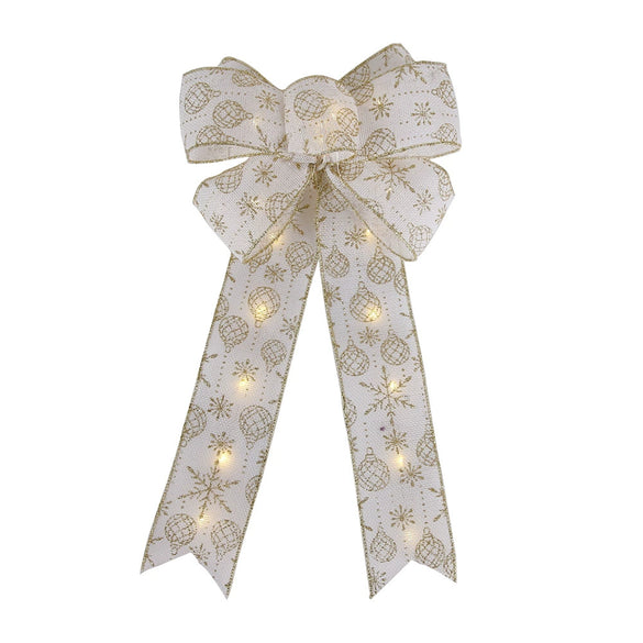 Christmas Tree Decoration Christmas Bow Pendant With Light Cartoon Style