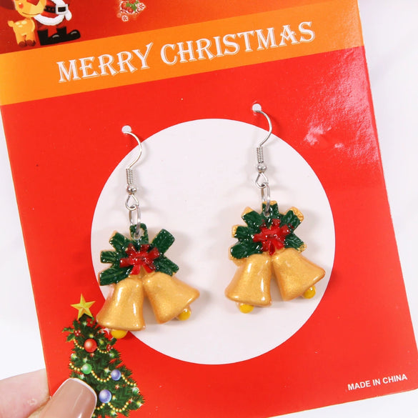 Christmas Tree Snowflake Earrings Plastic Alloy