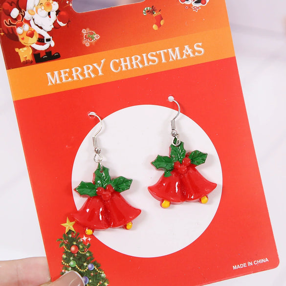 Christmas Tree Snowflake Earrings Plastic Alloy