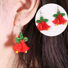 Christmas Tree Snowflake Earrings Plastic Alloy