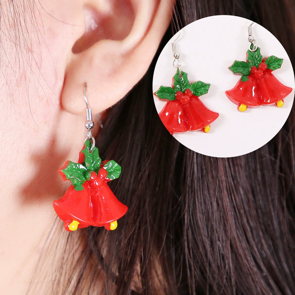 Christmas Tree Snowflake Earrings Plastic Alloy