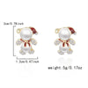 Christmasthemed Electroplated Alloy Drop Earrings With Rhinestone Snowman Reindeer And Gingerbread Motifs