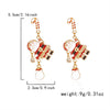 Christmasthemed Electroplated Alloy Drop Earrings With Rhinestone Snowman Reindeer And Gingerbread Motifs