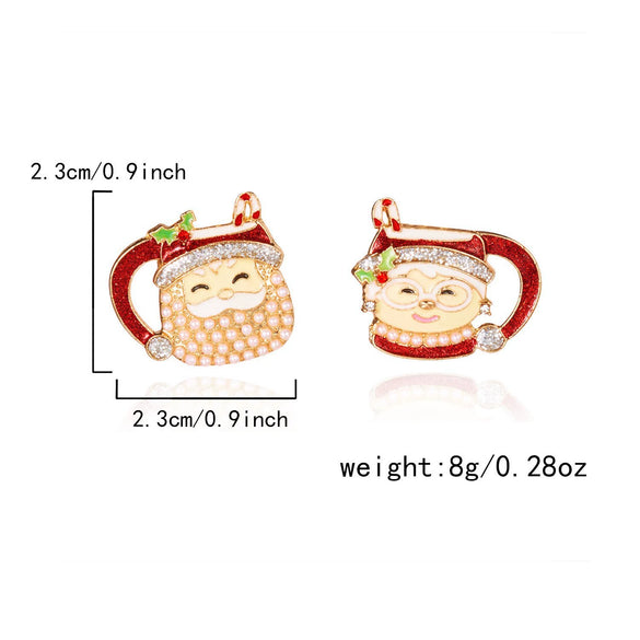 Christmasthemed Electroplated Alloy Drop Earrings With Rhinestone Snowman Reindeer And Gingerbread Motifs