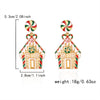 Christmasthemed Electroplated Alloy Drop Earrings With Rhinestone Snowman Reindeer And Gingerbread Motifs