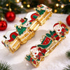 Christmasthemed Oil Drip Alloy Elastic Bracelet With Geometric Holiday Charms For Women And Men