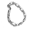 Chunky Cuban Link Bracelet In Titanium Steel With Geometric Square Buckle And Electroplated Hip Hop Street Style Design