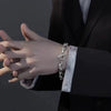 Chunky Cuban Link Bracelet In Titanium Steel With Geometric Square Buckle And Electroplated Hip Hop Street Style Design