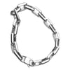 Chunky Cuban Link Bracelet In Titanium Steel With Geometric Square Buckle And Electroplated Hip Hop Street Style Design