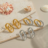 Circle Gold And Silver Color Matching Earrings Stainless Steel Geometric Electroplated High End Jewelry For Women