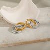 Circle Gold And Silver Color Matching Earrings Stainless Steel Geometric Electroplated High End Jewelry For Women