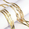 Classic Alloy Electroplated Gold Flat Snake Chain Necklace Geometric Fashion Jewelry Accessory Pendant Chain