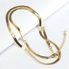 Classic Alloy Electroplated Gold Flat Snake Chain Necklace Geometric Fashion Jewelry Accessory Pendant Chain