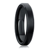 Classic Black Tungsten Steel Ring With Goldplated Geometric Design And Sand Chamfered Finish For Unisex Wear