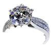Classic Copper Six Claw Geometric Double Row Diamond Ring Luxury Natural Style Women's Jewelry Ring