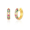 Classic Cshaped Luxury Full Diamond Geometric Colorful Dense Nail Wide Hoop Ear Bone Clip Earrings Copper Electroplated For Women