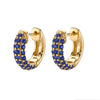 Classic Cshaped Luxury Full Diamond Geometric Colorful Dense Nail Wide Hoop Ear Bone Clip Earrings Copper Electroplated For Women