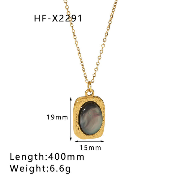 Classic Freshwater Pearl Ochain Strip Necklace In Titanium Steel And Stainless Steel With Cartoon Character And Geometric Pattern Electroplated Unisex