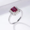 Classic Geometric Cultivated Emerald Women's Vintage Ring 925 Silver