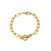 Classic Gold Plated Stainless Steel Oval Chain Paper Clip Bracelet For Women With Electroplating Process