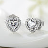 Classic Heartshaped Microinlaid 925 Sterling Silver Earrings For Women