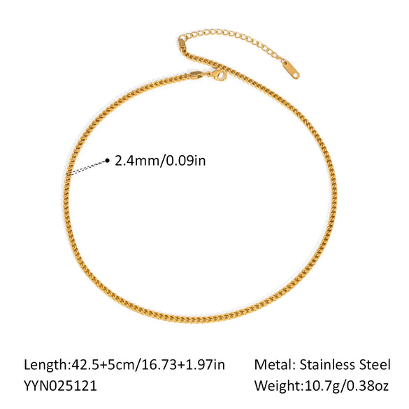 Classic Keel Chain Necklace And Bracelet Set In Stainless Steel With Pvd Furnace Vacuum Real Gold Plating