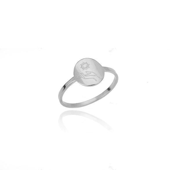 Classic Minimalist Elements Sun Moon Open Ring Stainless Steel Electroplated Jewelry For Men And Women