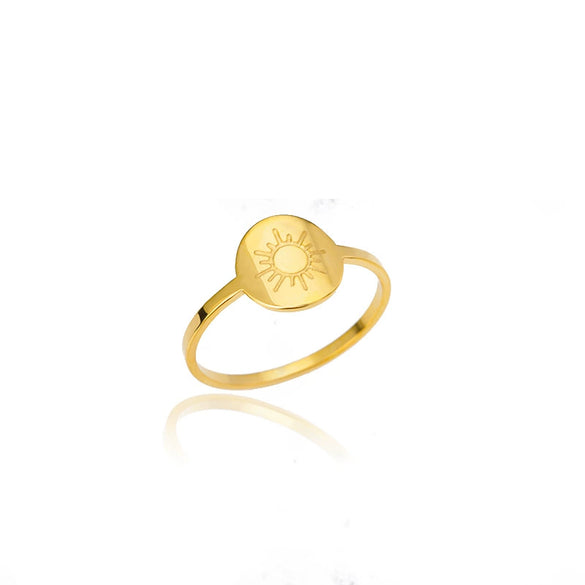 Classic Minimalist Elements Sun Moon Open Ring Stainless Steel Electroplated Jewelry For Men And Women