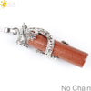 Classic Natural Stone Crystal Column Pendant Necklace Copper Electroplated Minimalist Totem Dragon Design Jewelry For Men And Women