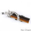 Classic Natural Stone Crystal Column Pendant Necklace Copper Electroplated Minimalist Totem Dragon Design Jewelry For Men And Women