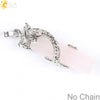 Classic Natural Stone Crystal Column Pendant Necklace Copper Electroplated Minimalist Totem Dragon Design Jewelry For Men And Women