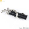 Classic Natural Stone Crystal Column Pendant Necklace Copper Electroplated Minimalist Totem Dragon Design Jewelry For Men And Women