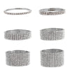 Classic Simple Rhinestone Diamond Shape Elastic Bracelet For Women Electroplated Fashion Jewelry