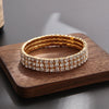 Classic Simple Rhinestone Diamond Shape Elastic Bracelet For Women Electroplated Fashion Jewelry