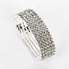 Classic Simple Rhinestone Diamond Shape Elastic Bracelet For Women Electroplated Fashion Jewelry