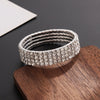 Classic Simple Rhinestone Diamond Shape Elastic Bracelet For Women Electroplated Fashion Jewelry